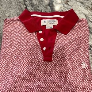 Mens xl penguin polo shirt sleeve red In color